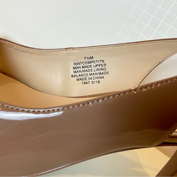 Nine West Gabrielle Platform Slingback Patent Pump Heels 7.5 - Picture 8 of 11